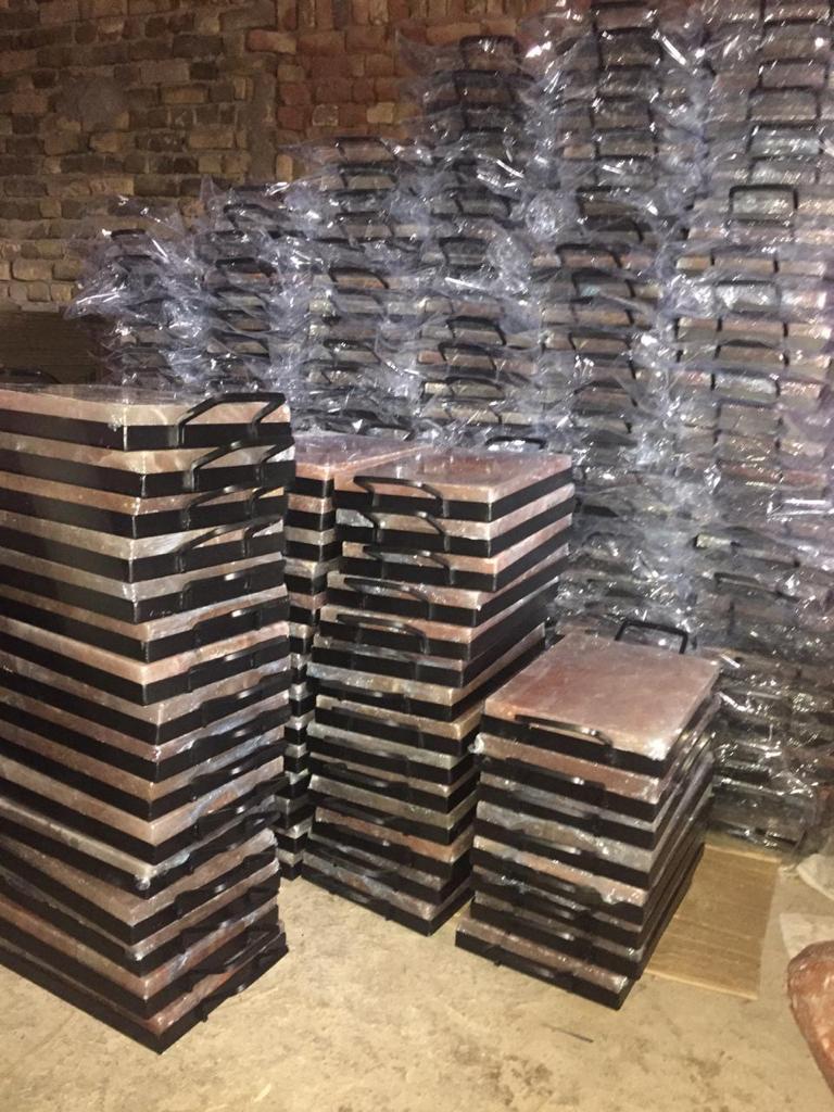 Himalayan Salt Cooking Plates Tiles Stacked - Afkar Zahabiya